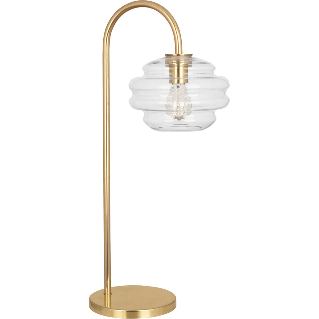 Horizon Table Lamp in Modern Brass Finish with Clear Glass