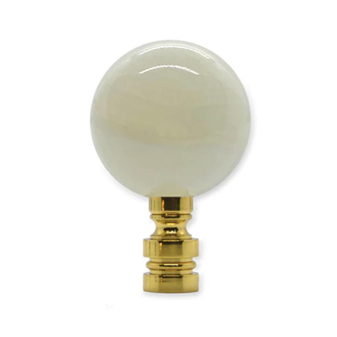 40mm Genuine White Onyx Ball Finial - 2½" h
