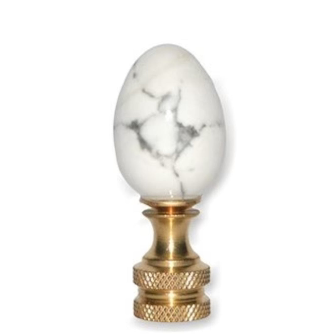 30mm Genuine White Marble Egg Finial