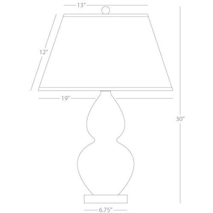 Double Gourd Table Lamp in Celadon Glazed Ceramic with Lucite Base