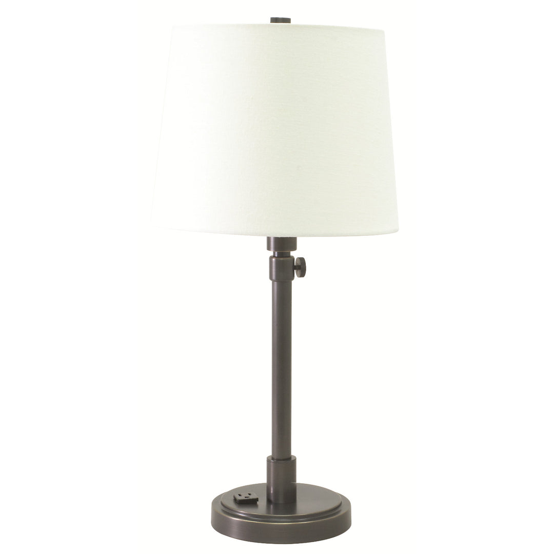 Townhouse Adjustable Table Lamp in Oil Rubbed Bronze with Convenience Outlet