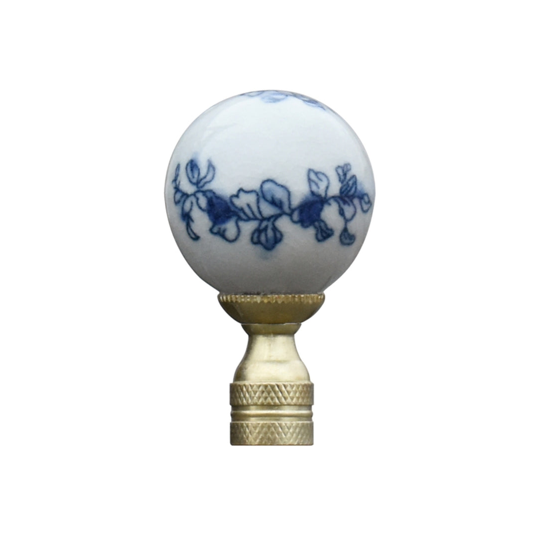 Antiqued Blue/White Porcelain Finial - 2¼" h