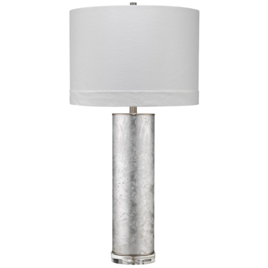 FEATHERED SILVER TABLE LAMP
