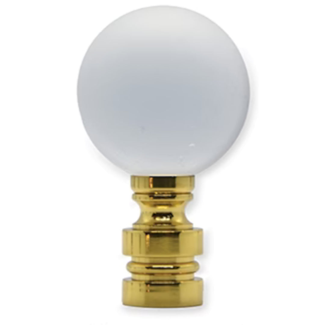 30mm Frosted Glass Ball Finial - 2" h