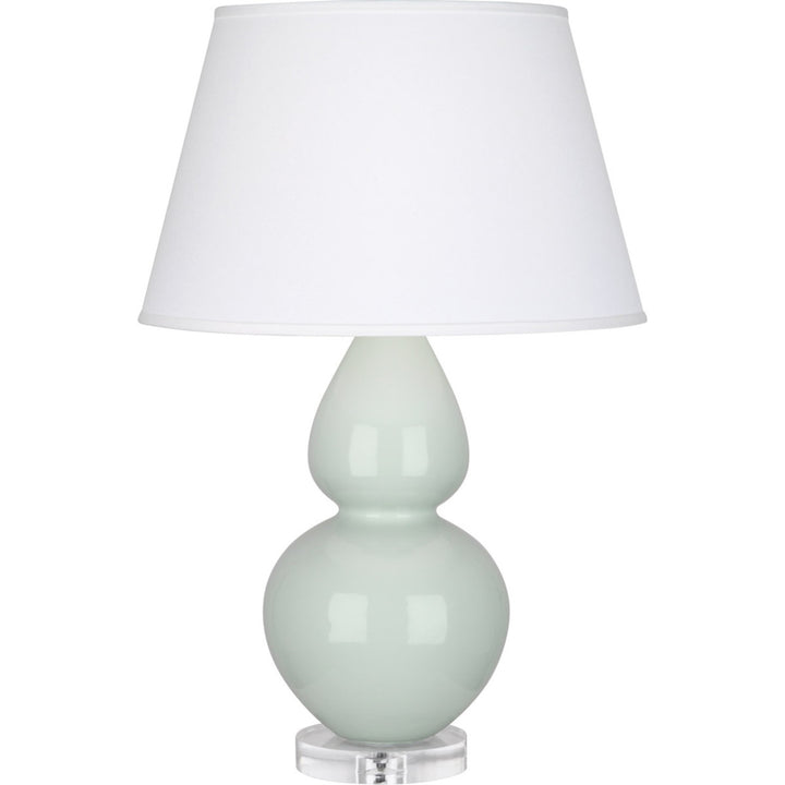 Double Gourd Table Lamp in Celadon Glazed Ceramic with Lucite Base