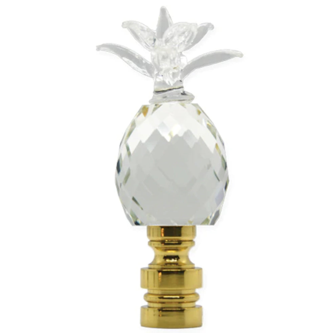 Crystal Pineapple Finial - 3" h Brass