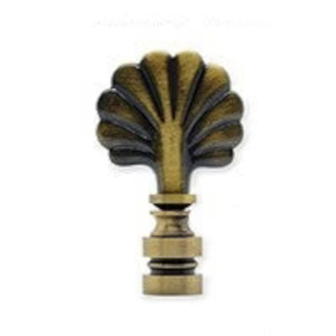 Antique Brass Shell Finial - 2¼" h