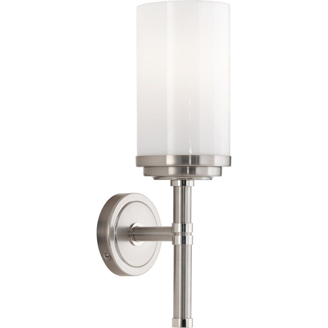 Halo Wall Sconce in Brushed Nickel Finish with Polished Nickel Accents