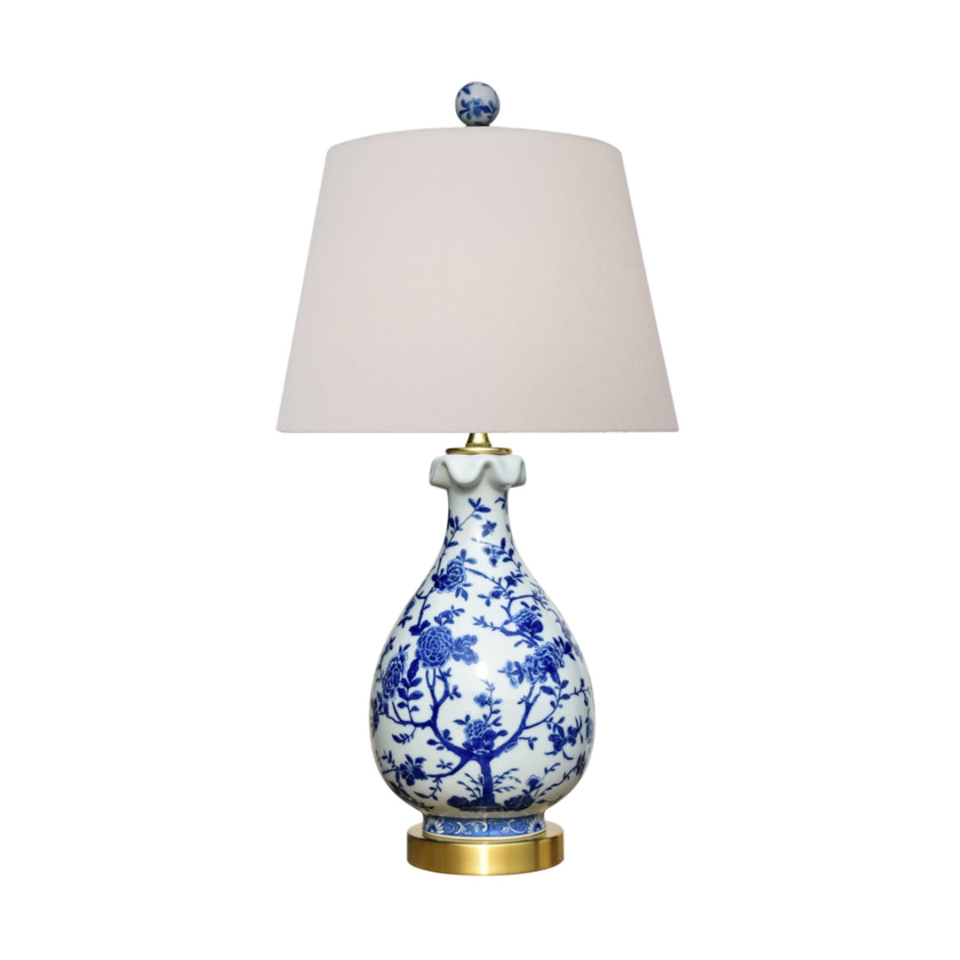 Blue White Urn Lamp
