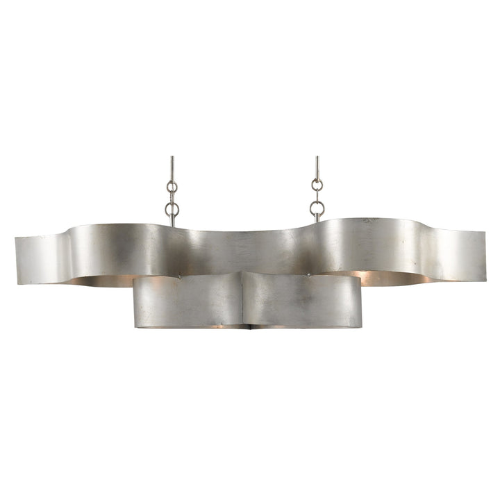 Grand Lotus Silver Oval Chandelier