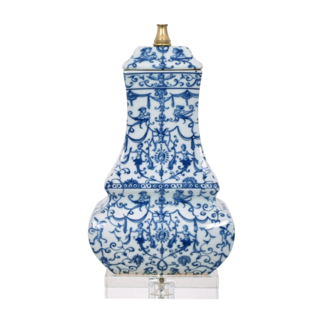 B/W Porcelain Euro Style Rectangle Jar Lamp