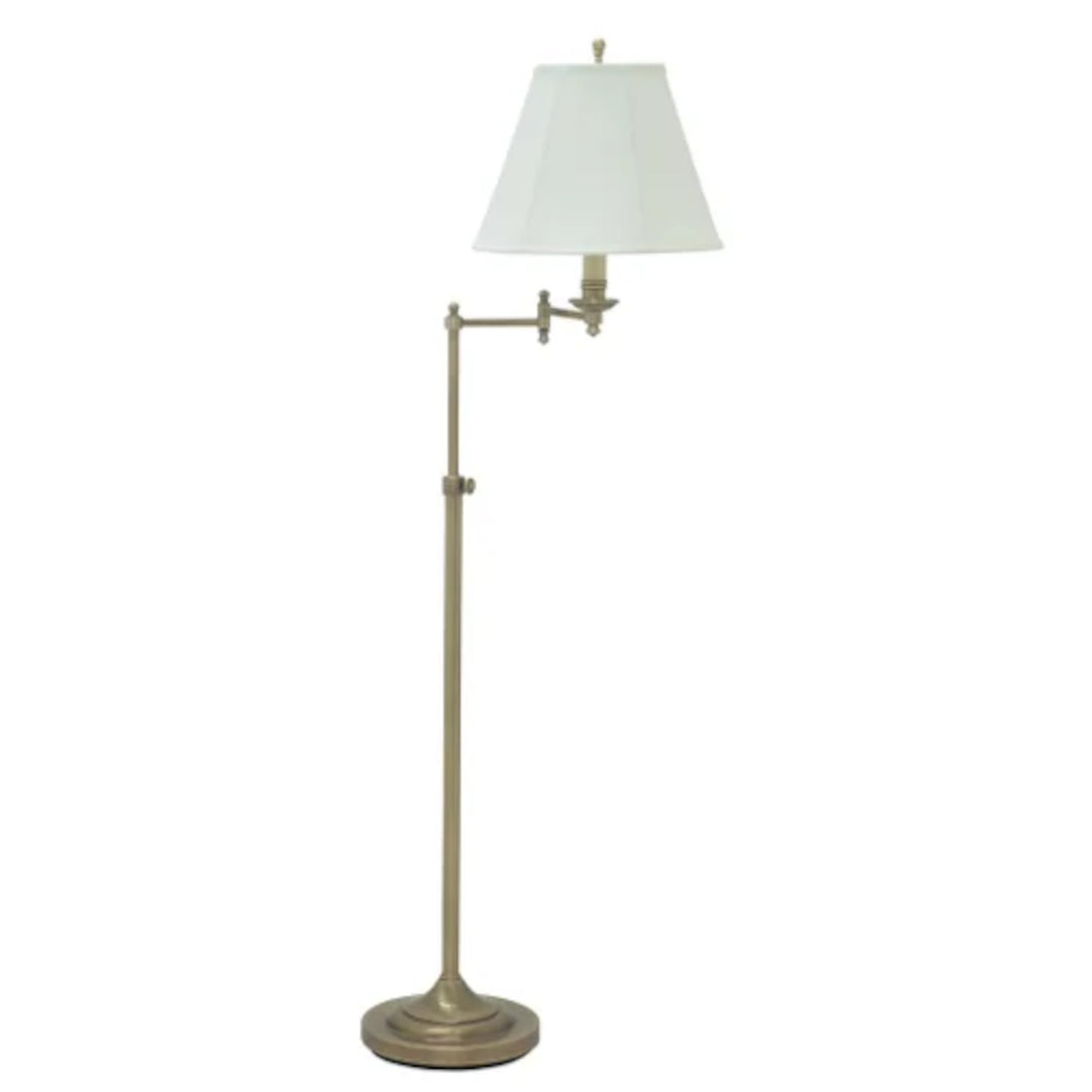 Adjustable Swing Arm Floor Lamp - Antique Brass