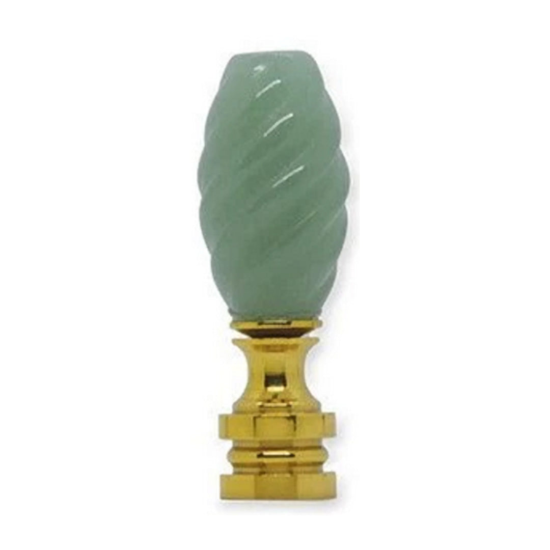 Genuine Jade Hand-Carved Swirl Finial - 2¼" h