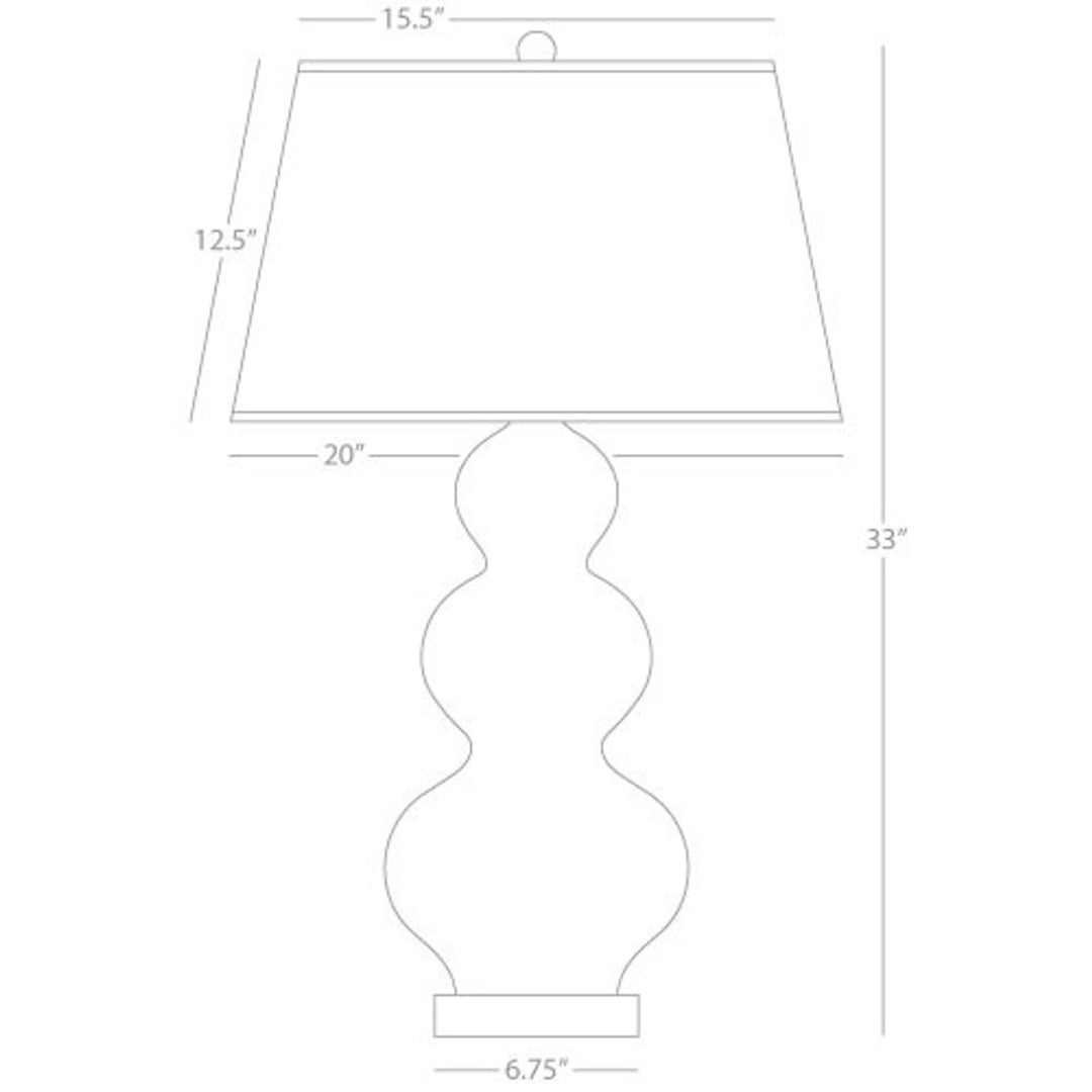 Triple Gourd Table Lamp in Bone Glazed Ceramic with Lucite Base