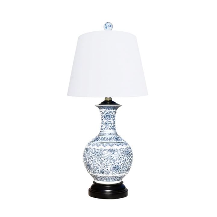 B/W Porcelain Pearl Vase Lamp