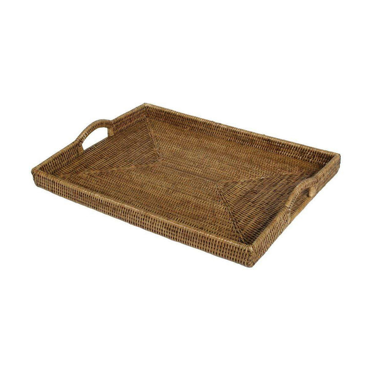 Rattan Rectangular Tray - Dark