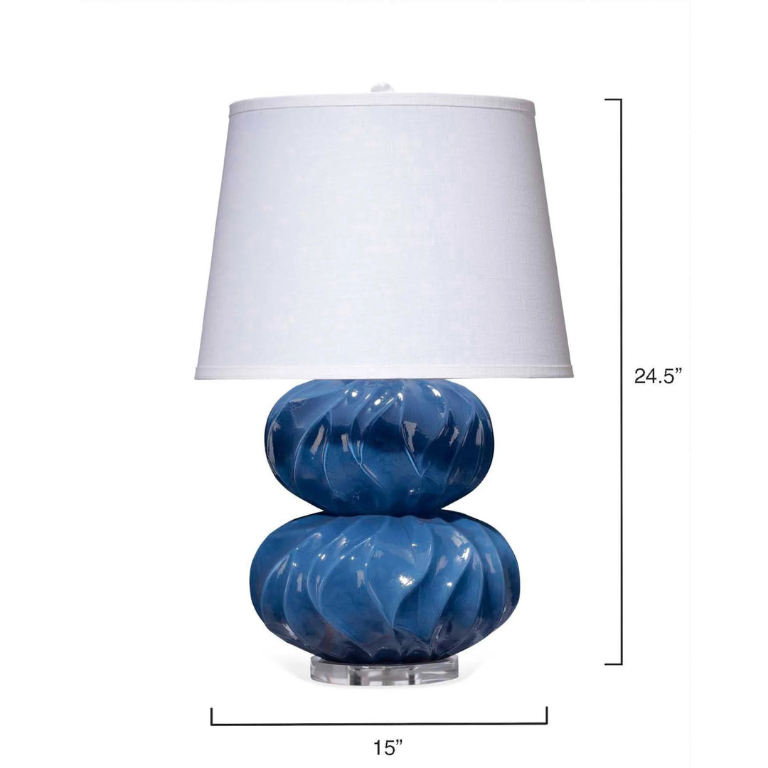 Pricilla Double Gourd Table Lamp - Navy