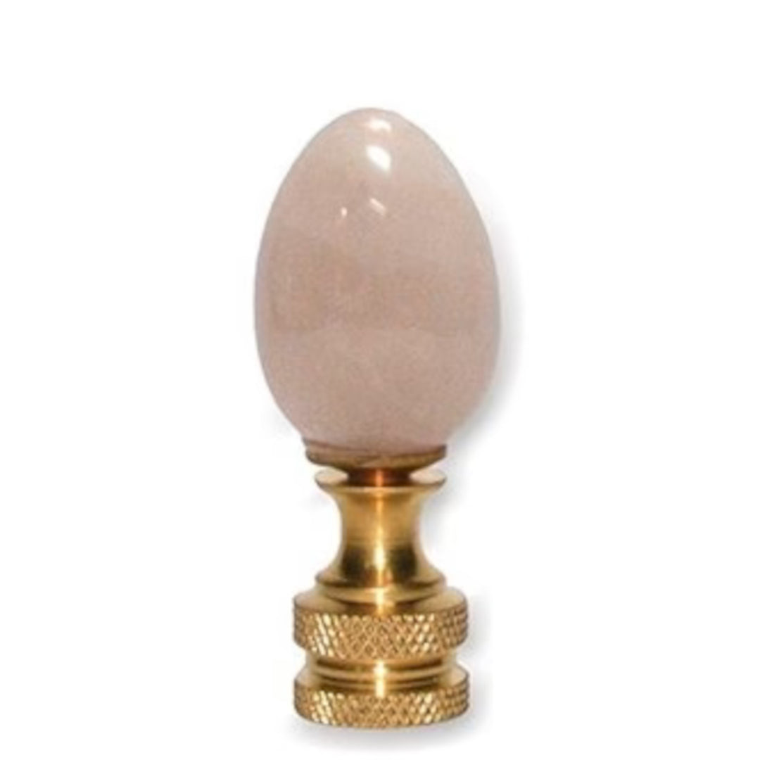 30mm Genuine Rose Quartz Egg Finial